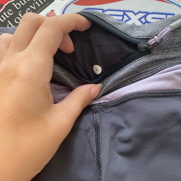 Lululemon purple and gray capri leggings - Picture 2 of 4